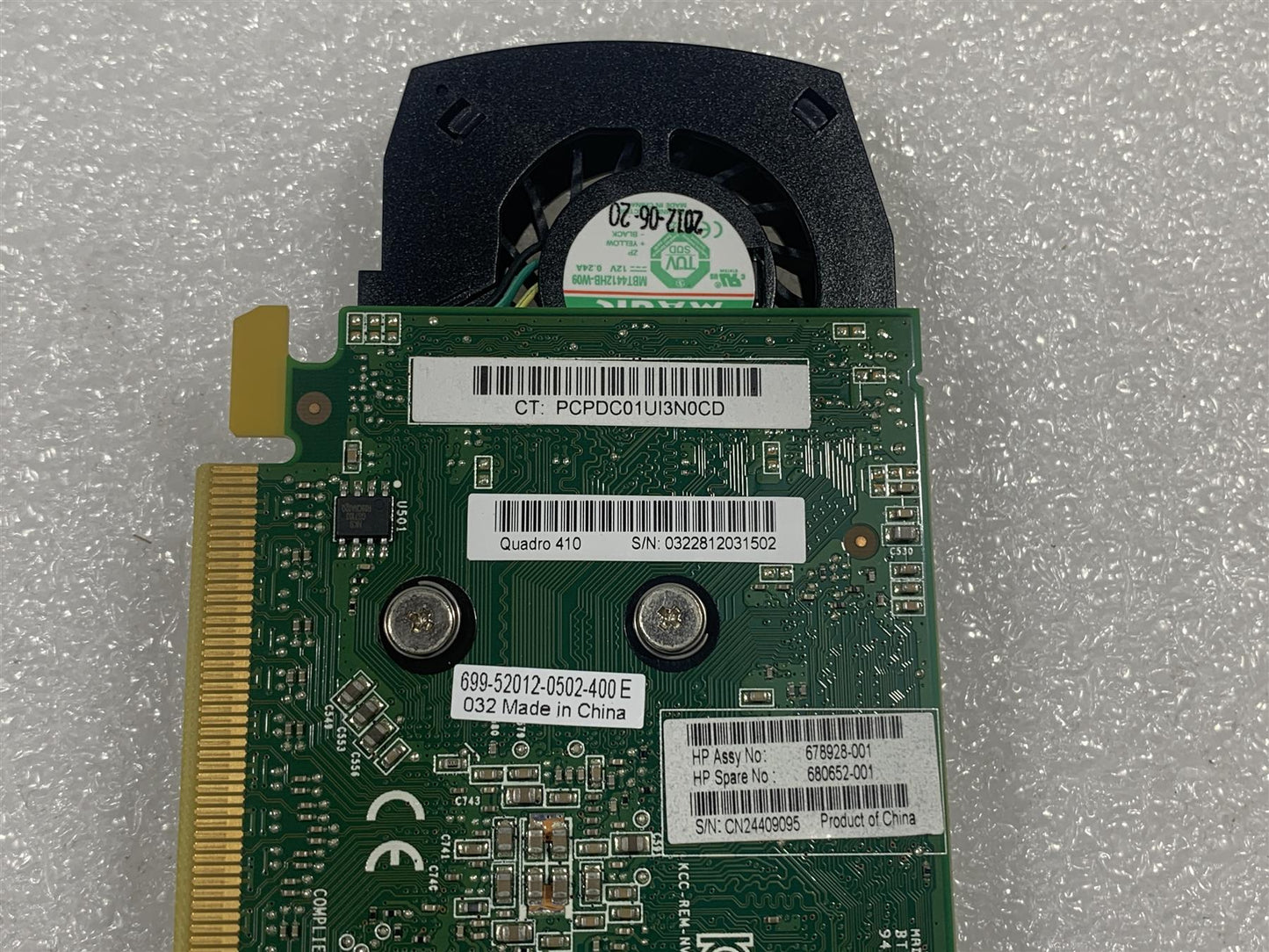HP 678928-001 680652-001 NVIDIA Quadro 410 Graphics Card GPU PCIe 512MB DDR3 NEW