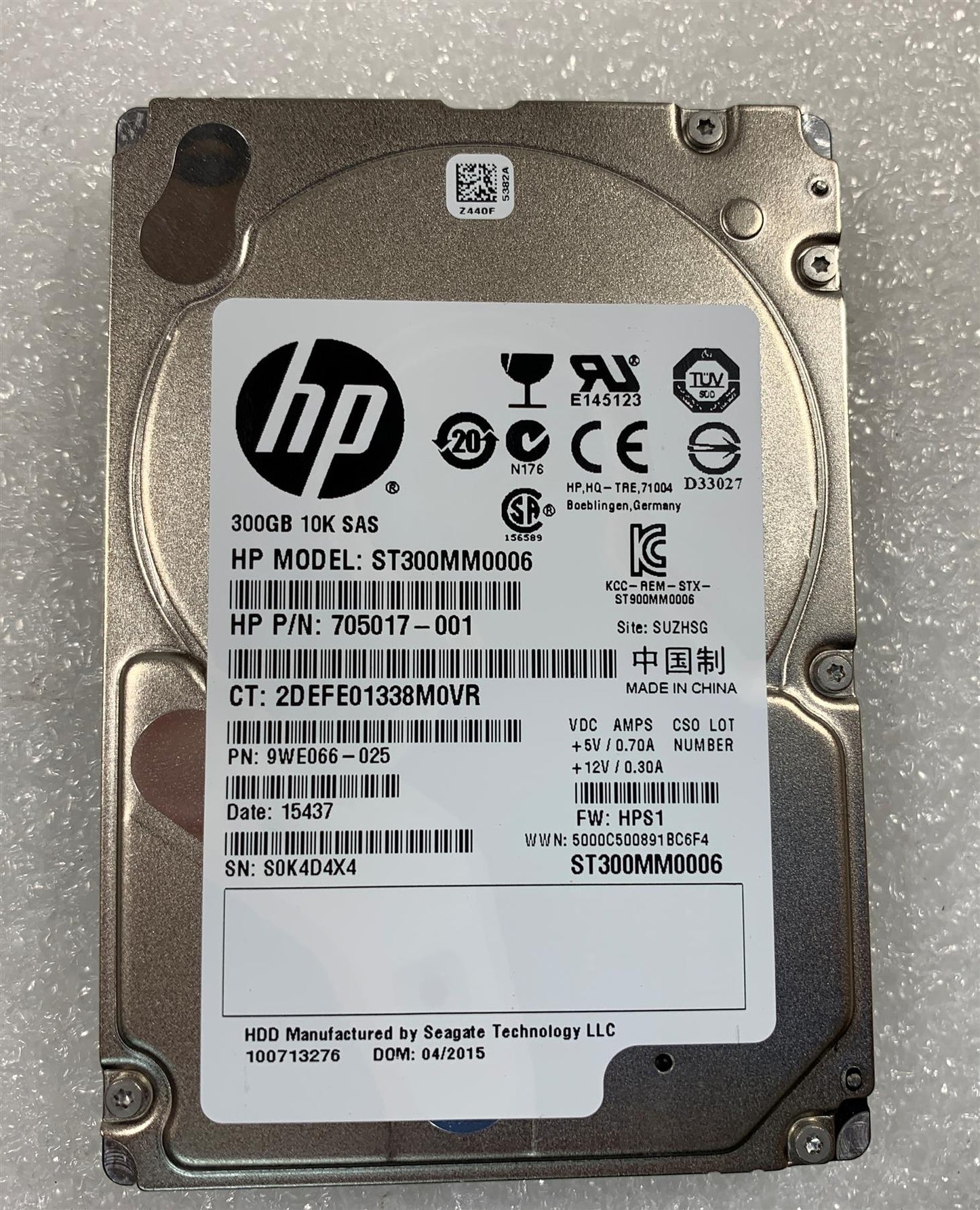 A102 HP 690705-001 ST300MM0006 300GB GB SAS 10000 RPM HDD 705017-001 Genuine NEW