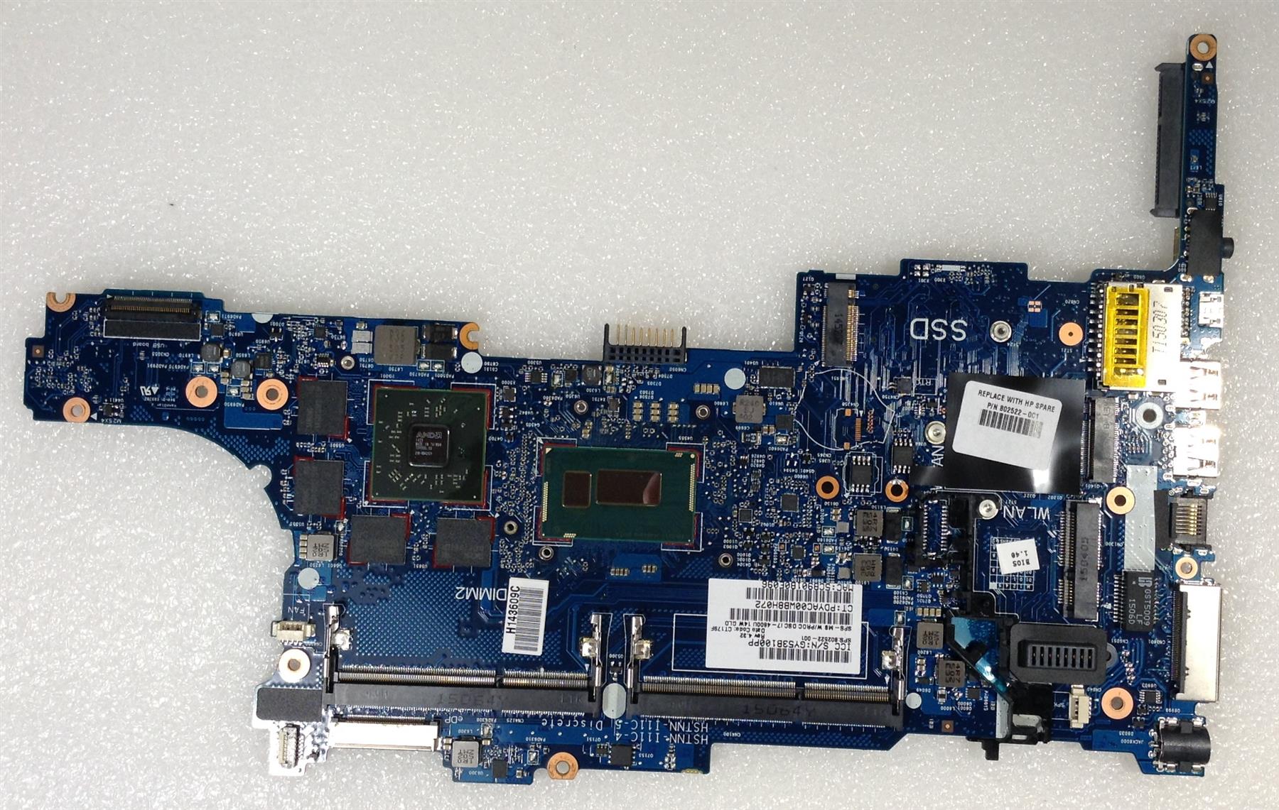 HP ZBOOK 14 802522-0C1 Motherboard 802522-001 802522 501 601 PCNB i7-4