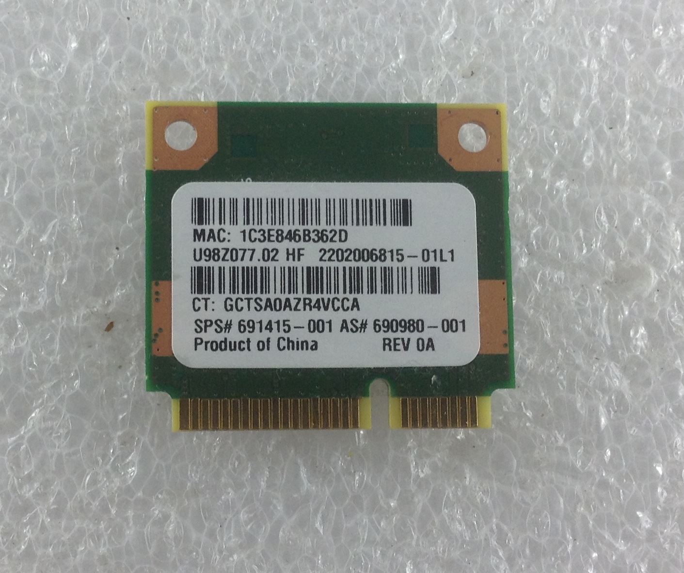 HP Compaq Presario CQ58 331SA Wireless PCI Half Wifi WLAN Card 690980 RT5390 NEW