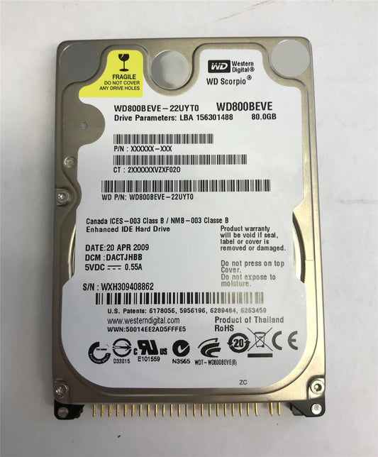 CNC Precision machining computer 80GB 80 GB IDE 2.5 5400RPM HDD Hard Disk Drive