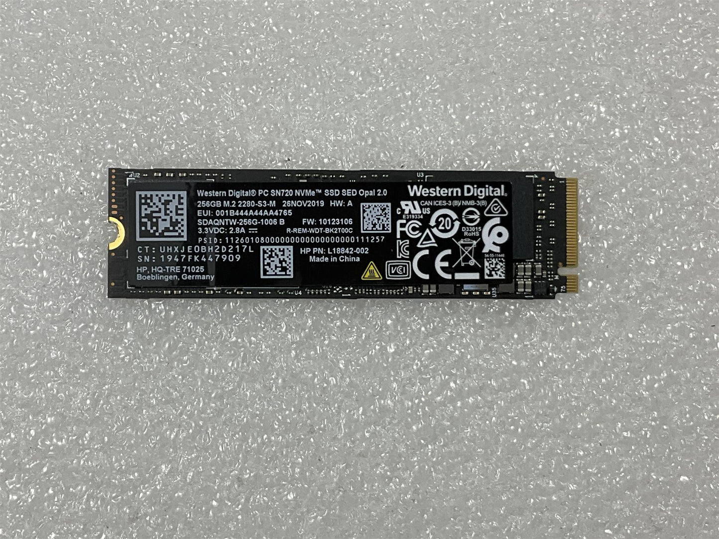 For HP L18842-002 Western Digital SN720 M.2 NVMe SSD 256GB SDAQNTW-256G-1006 NEW