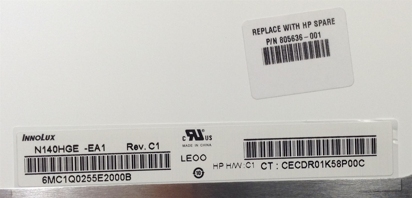 HP CHROMEBOOK 14 G3 PC 805636-001 FULL HD also for HD+ 76881-001 906529-001 N140HGE-EA1 Screen Display Panel 30pin