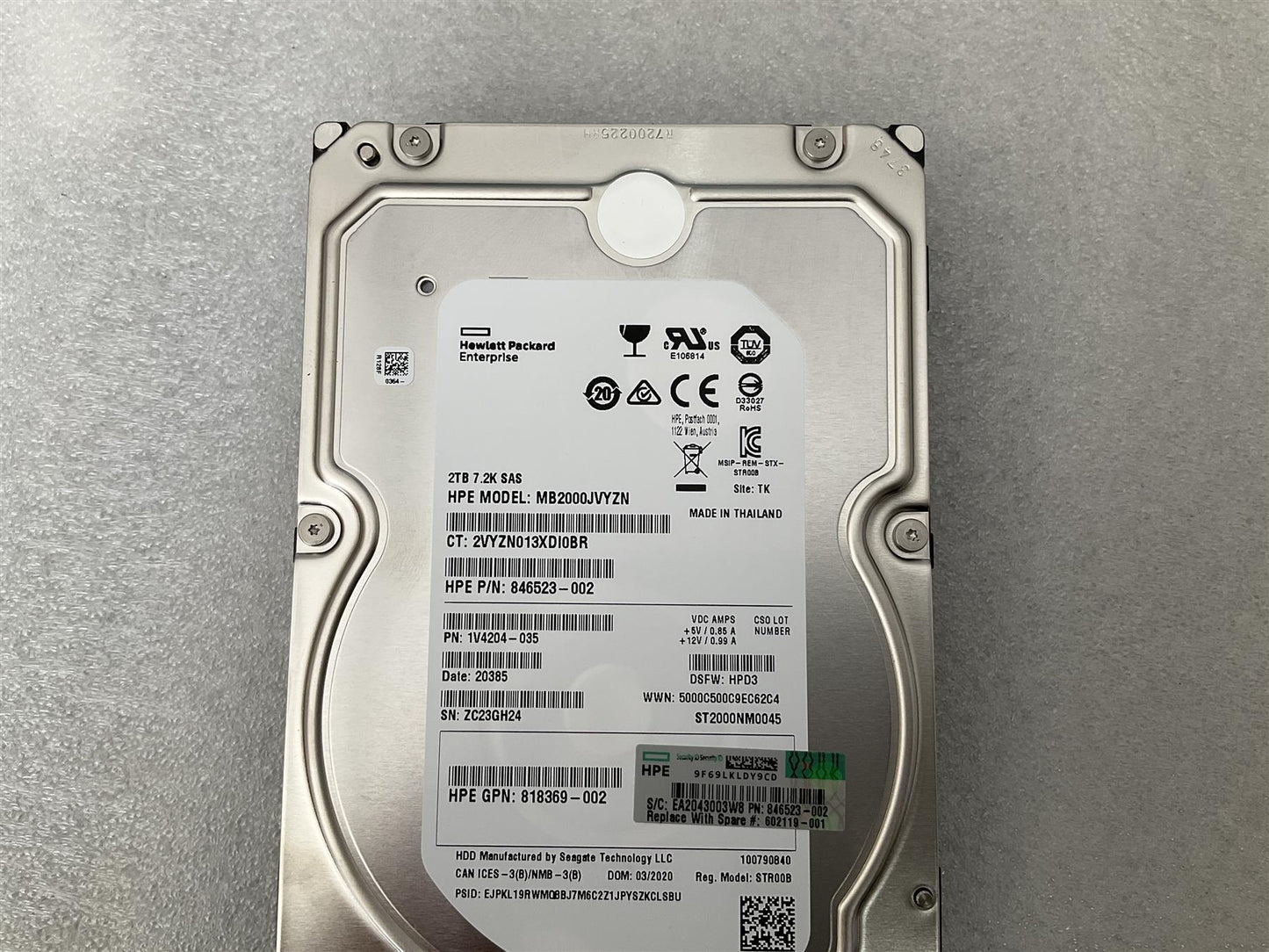 HP 846523-002 MB2000JVYZN Seagate ST2000NM0045 HDD Hard Disk Drive 2TB SAS NEW
