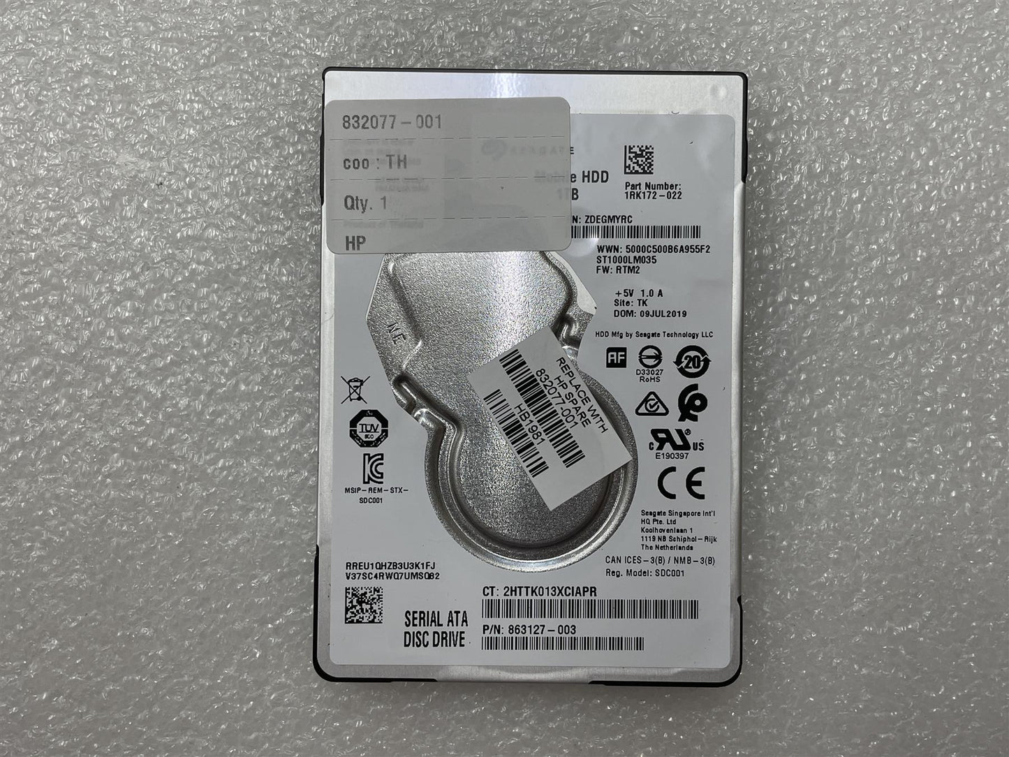 For Hp 832077-001 Seagate ST1000LM035 HDD 1TB 2.5inch SATA Hard Disk Drive NEW