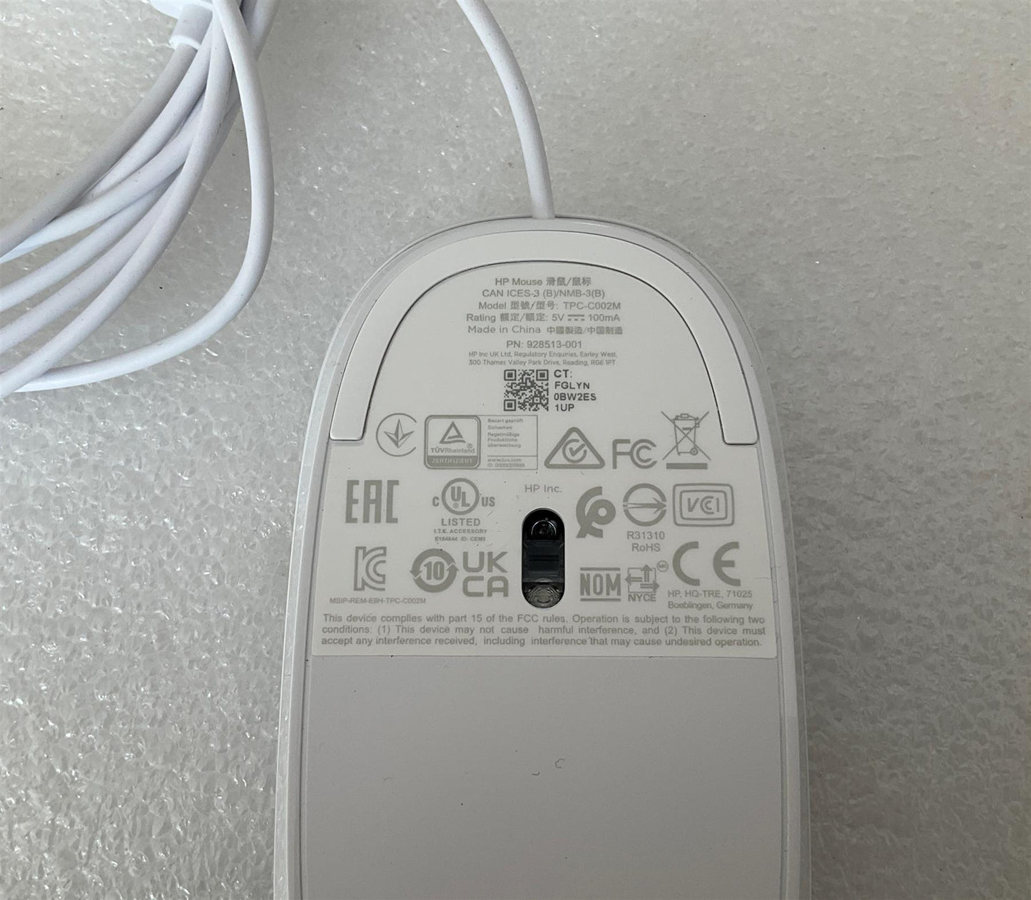 HP 928517-041 928513-001 Cheddar USB Wired Mouse TPC-C002M Genuine Original NEW