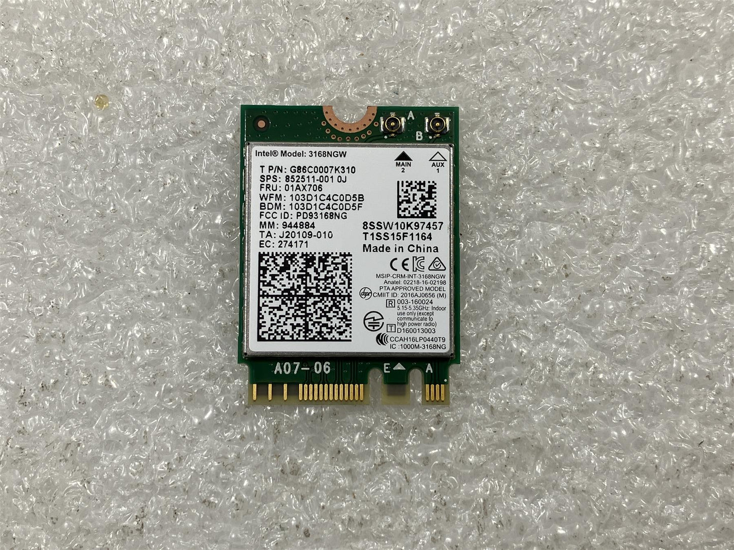 For HP 863934-855 Intel 3168NGW Wireless AC Card 852511-001 Wifi Wi-Fi WLAN NEW