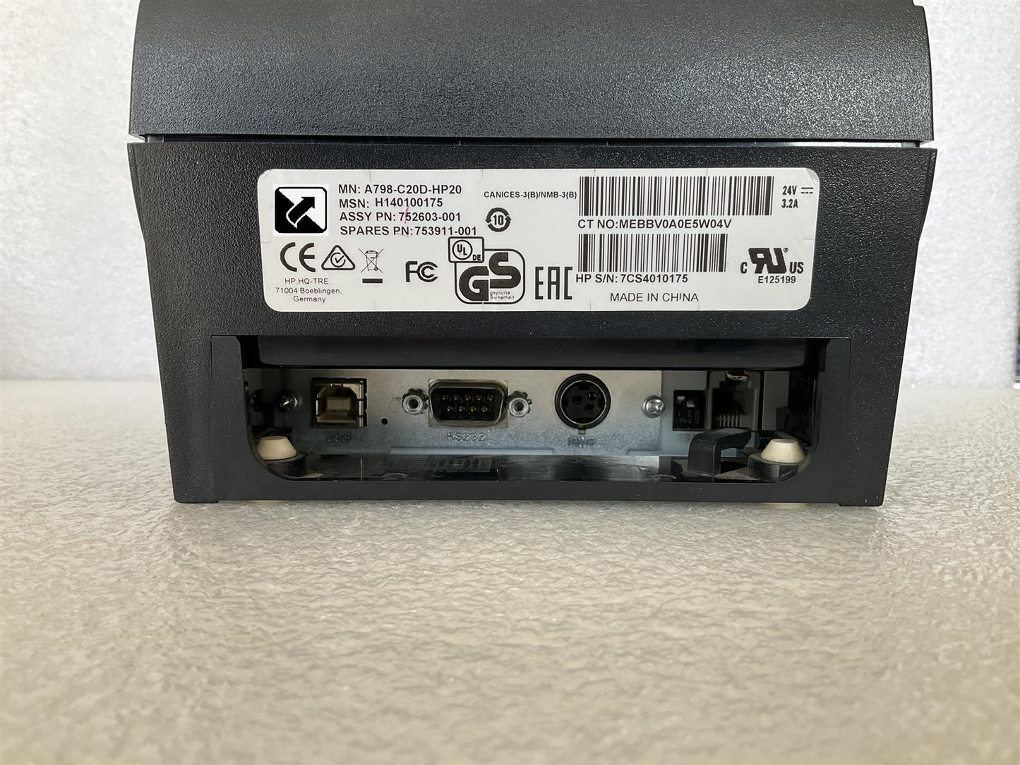 For HP 752603-001 753911-001 A798-C20D-HP20 Serial USB Receipt Barcode Printer NEW