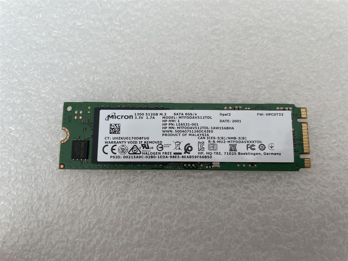 for HP L09247-001 Micron 1300 512GB M.2 SATA MTFDDAV512TDL SSD Solid State Drive NEW