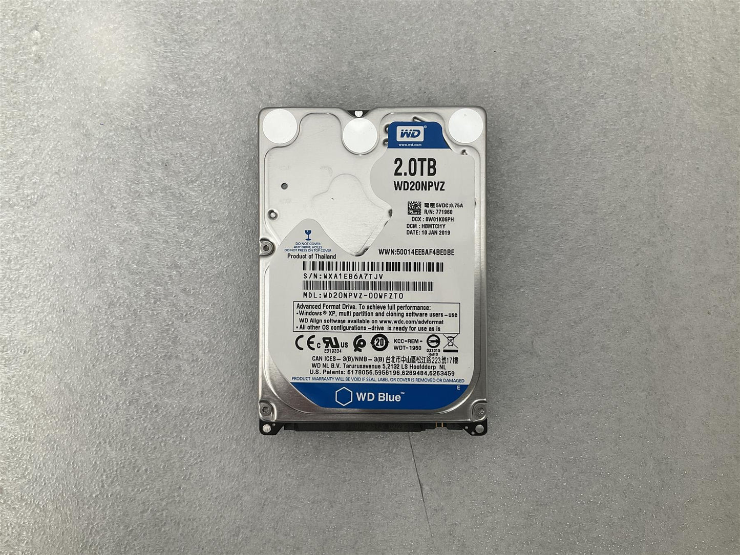 Western Digital WD 2TB 2000GB HDD WD20NPVZ Hard Disk Drive 15mm 2.5 inch SATA