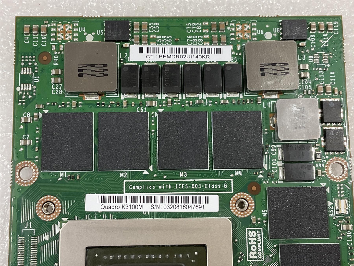 HP ZBook 17 G2 781703-001 NVIDIA Quadro K3100M GPU Graphics Card GDDR5 4GB
