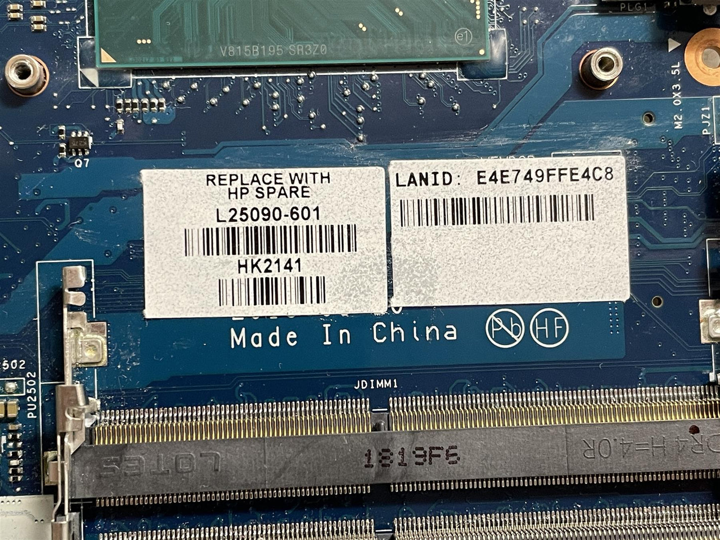For HP ZBook 15v G5 Motherboard L25090-601 L25090-001 Intel Core i5-8300H DSC NEW
