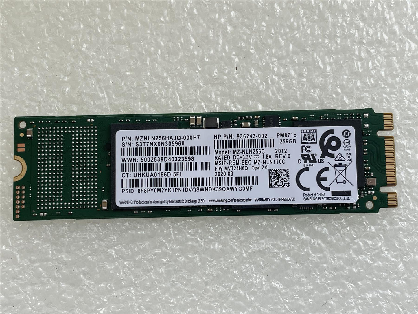 For HP 924238-001 Samsung PM871b 256GB M.2 SATA-3 OPAL2 TLC Solid State Drive