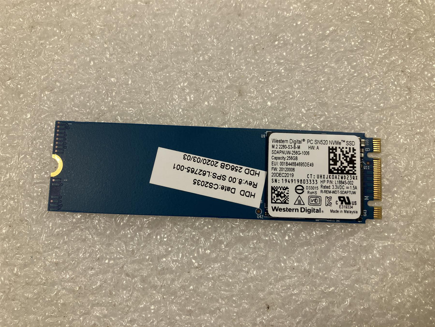 For HP L15827-001 Western Digital SN520 Solid State Drive SSD 256GB M.2 NVMe NEW