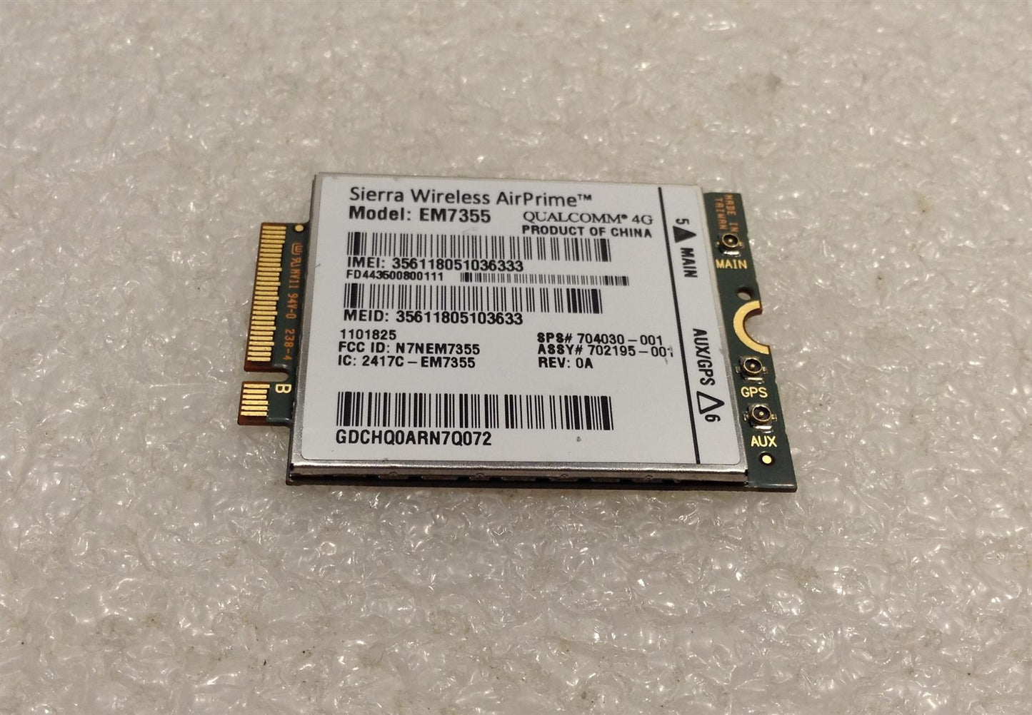 HP Elitebook 820 840 850 640 645 650 810 Sierra Qualcom EM7355 Probook 704030-001 WWAN 4G LTE Card