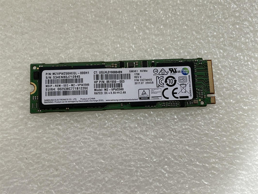 For HP SSD 865838-001 Samsung SM961 M.2 NVMe 256GB MZ-VPW2560 Solid State Drive