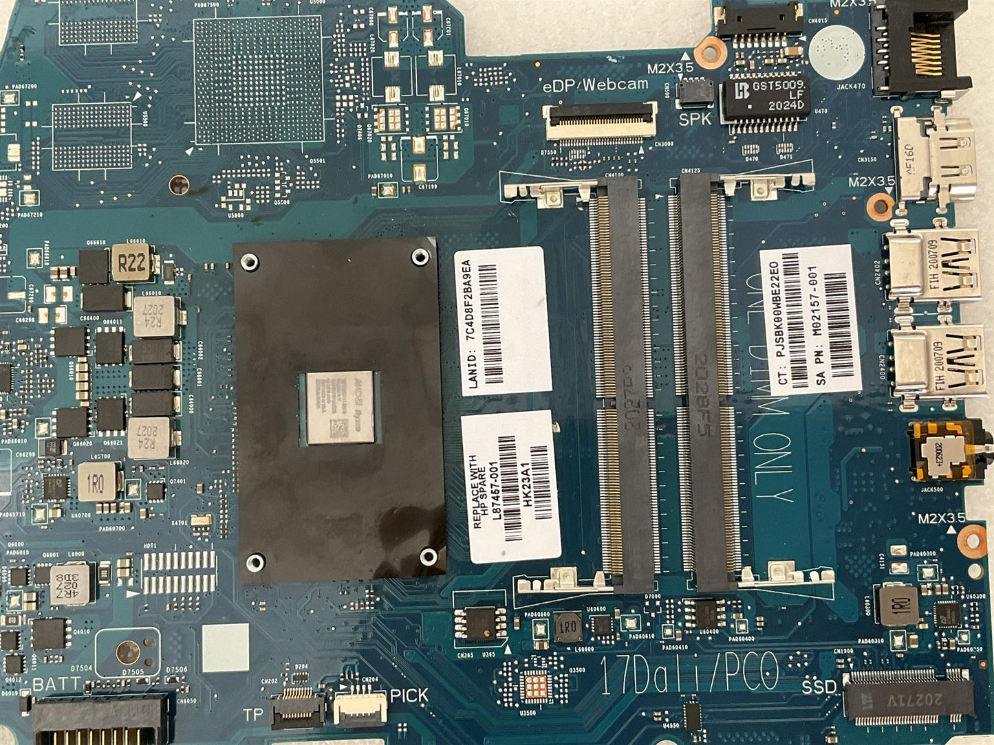 HP 17-CA Laptop M02157-001 L87457-001 Motherboard AMD UMA Ryzen3 3250U NEW