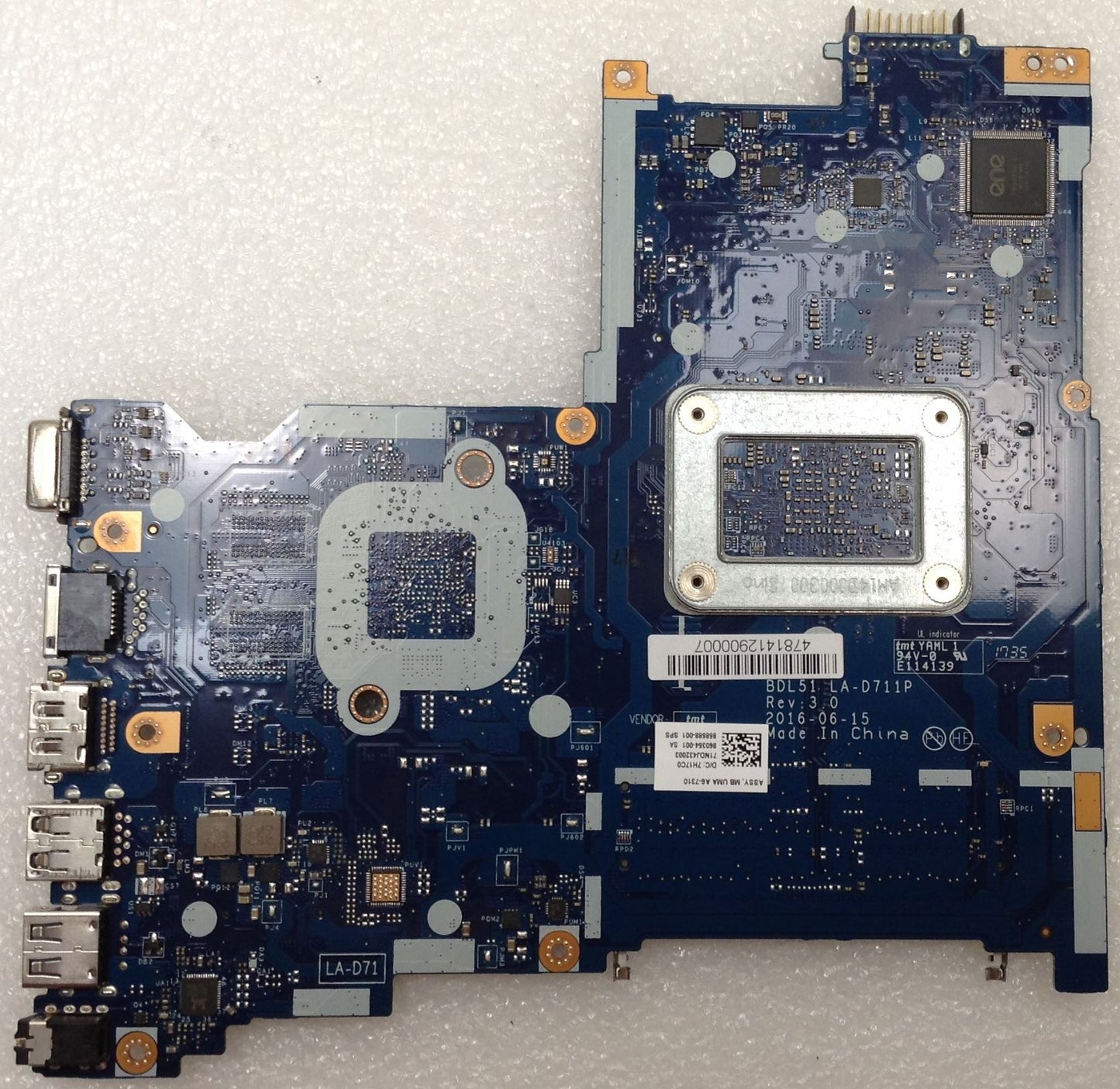 HP 255 G5 Notebook  A6-7310  858588-001 Motherboard Mainboard Main System Mother Board Systemboard