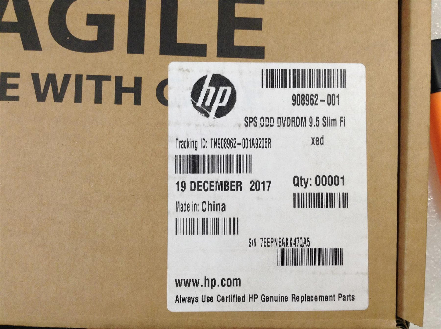 Hp 280 G2 908962-001 DVD ROM Drive ODD Optical Optic Disc Disk drive 9.5 Slim Genuine Original NEW