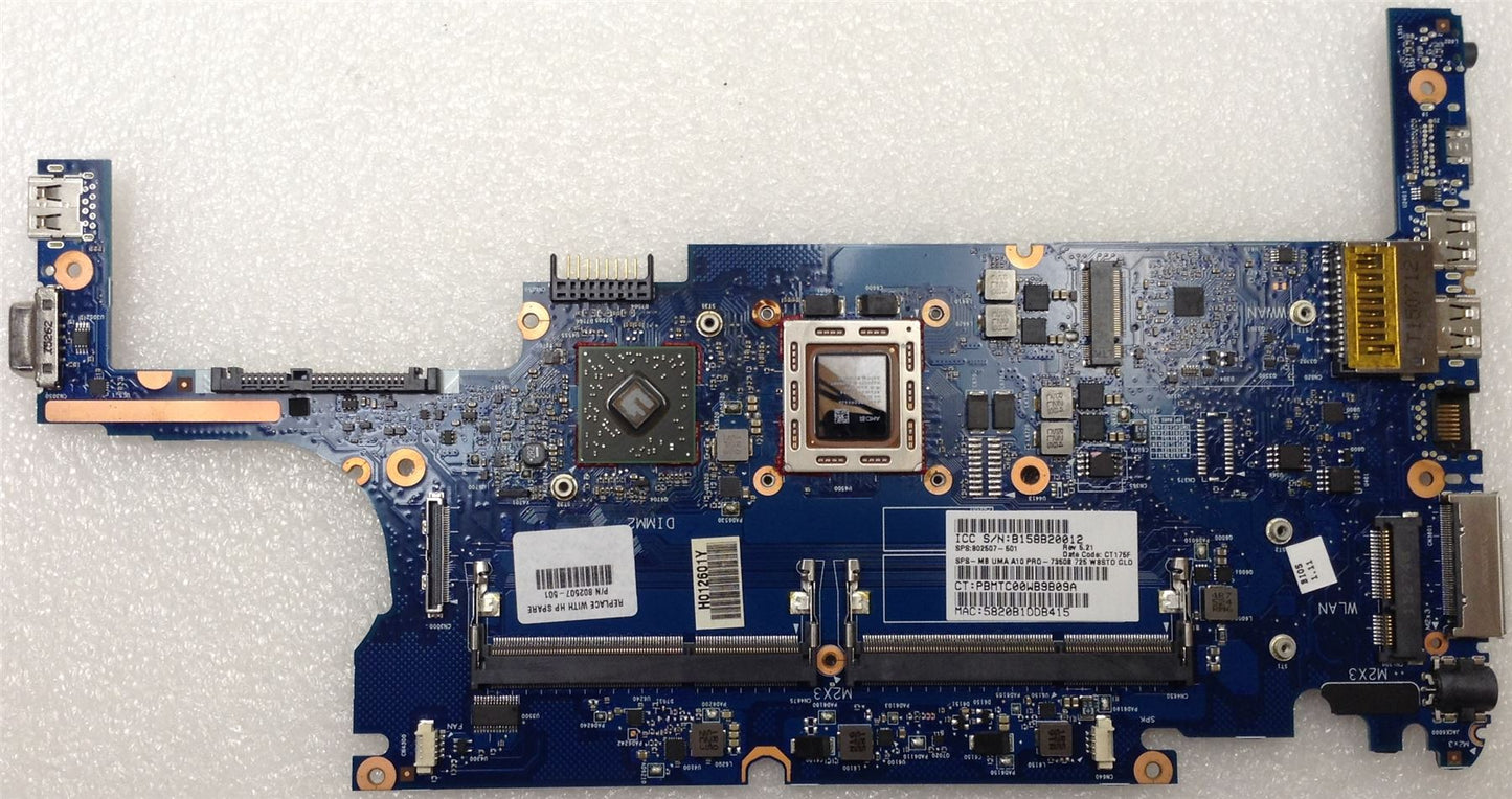 HP EliteBook 725 G2 802507-501 Motherboard 802507-001 802507-601 802808-501 802808-001 802808-601