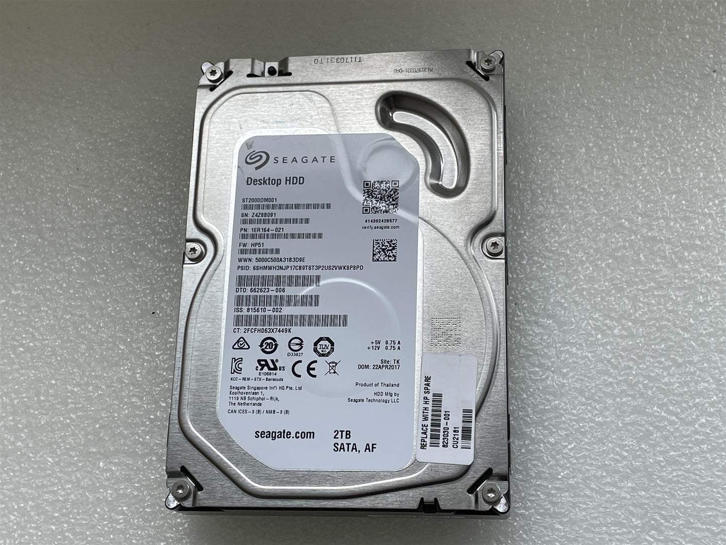 For HP 823030-001 Seagate ST2000DM001 SATA 3.5 inch HDD Hard Disk Drive NEW