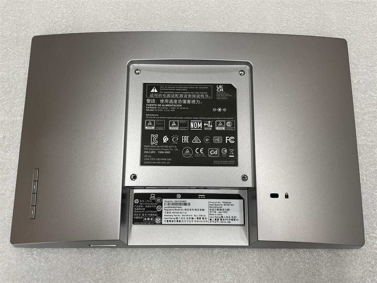for HP L7014T Touch Monitor 857307-001 14 Inch HD Screen Display T6N32AA NEW