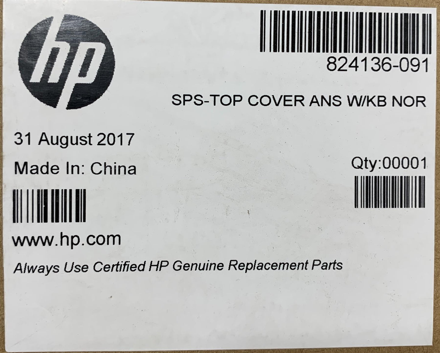 HP Pavilion x360 310 G2 824136-091 Top Case Palmrest Norway Keyboard Genuine NEW