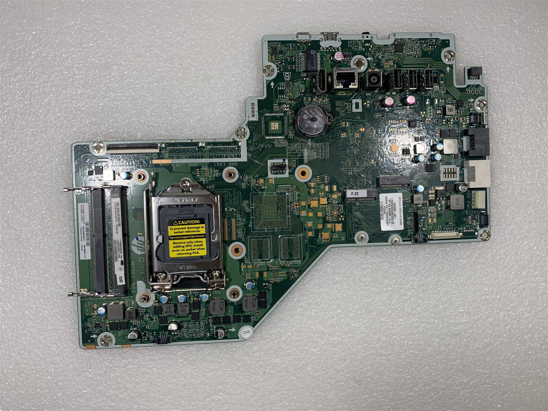 HP 24-B016 Pavilion AIO Motherboard – 908382-004 / 908382-604 – DA0N83MB6G0 REV:G