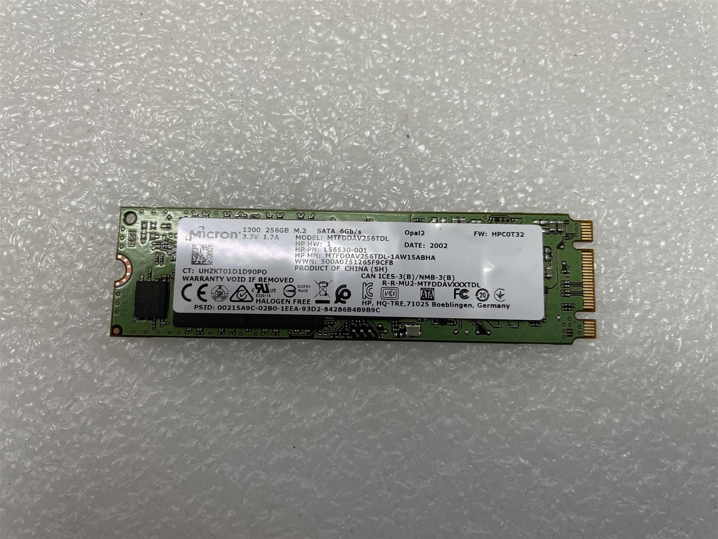 HP 937006-001 Micron 1300 256GB M.2 MTFDDAV256TDL Opal2 SSD Solid State Drive