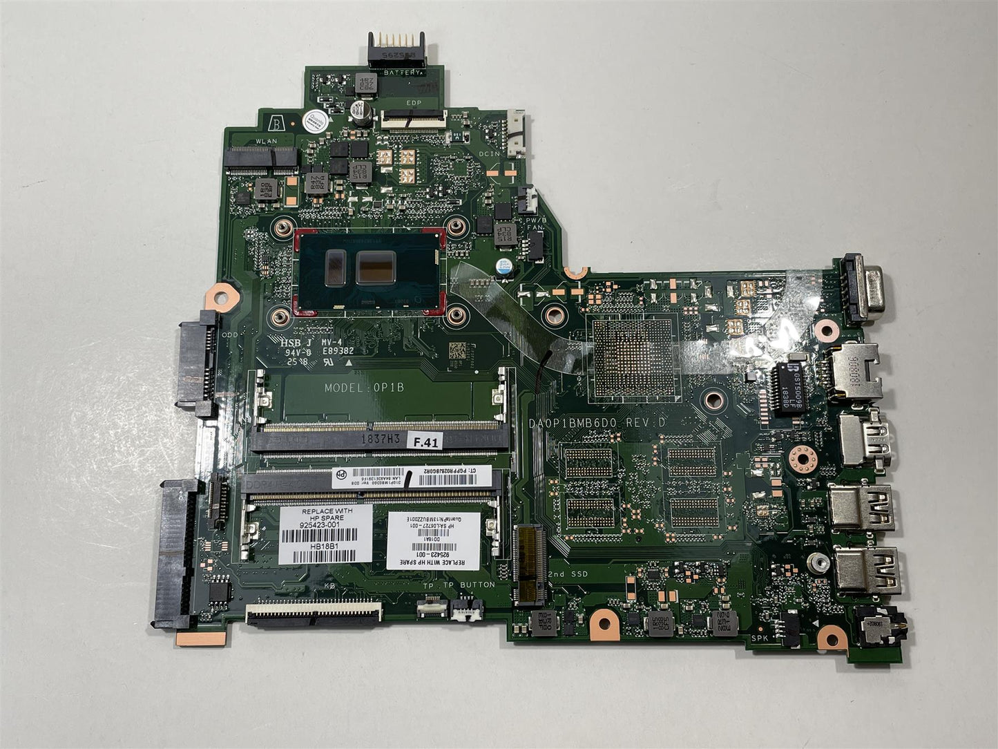 HP 240 G6 925423-601 001 Intel Core i3-6006U Motherboard DA0P1BMB6D0 Rev D NEW