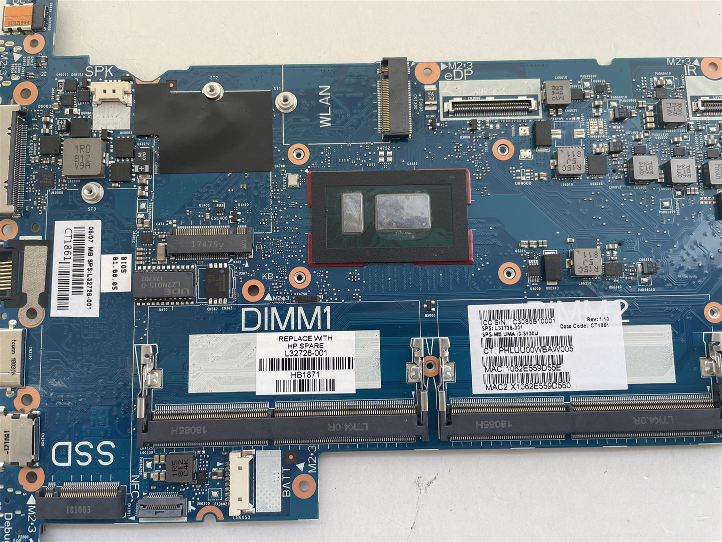 For HP L32726-001 Motherboard UMA i3-8130U