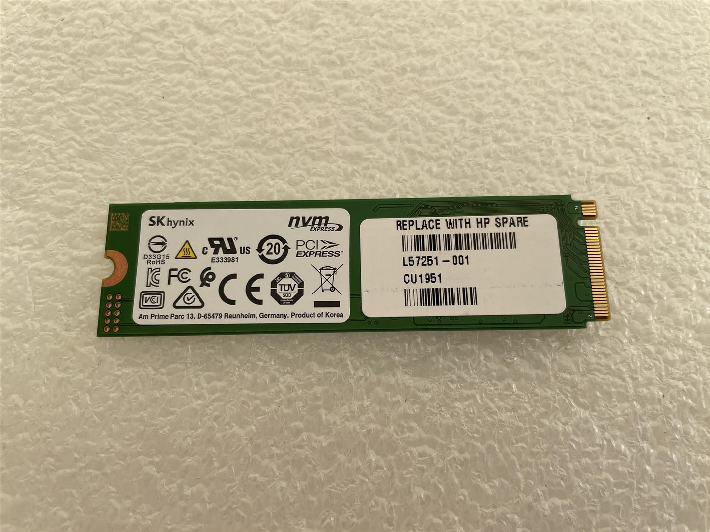 For HP L57251-001 SK Hynix HFM256GDJTNG-8310A 256GB NVMe SSD Solid State Drive