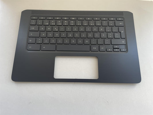 For HP Chromebook 14A G5 L62439-131 Palmrest Top Cover Keyboard Portuguese NEW