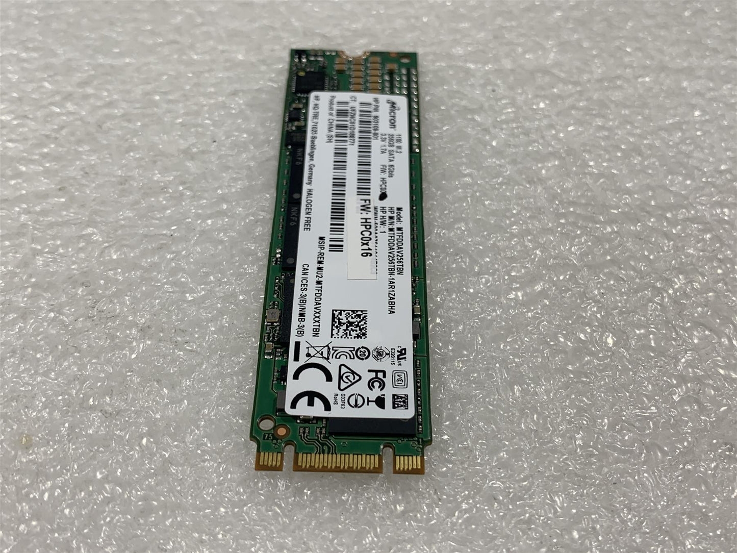 HP 826640-001 903109-001 Micron MTFDDAV256TBN 1100 m.2 256GB Solid State Drive