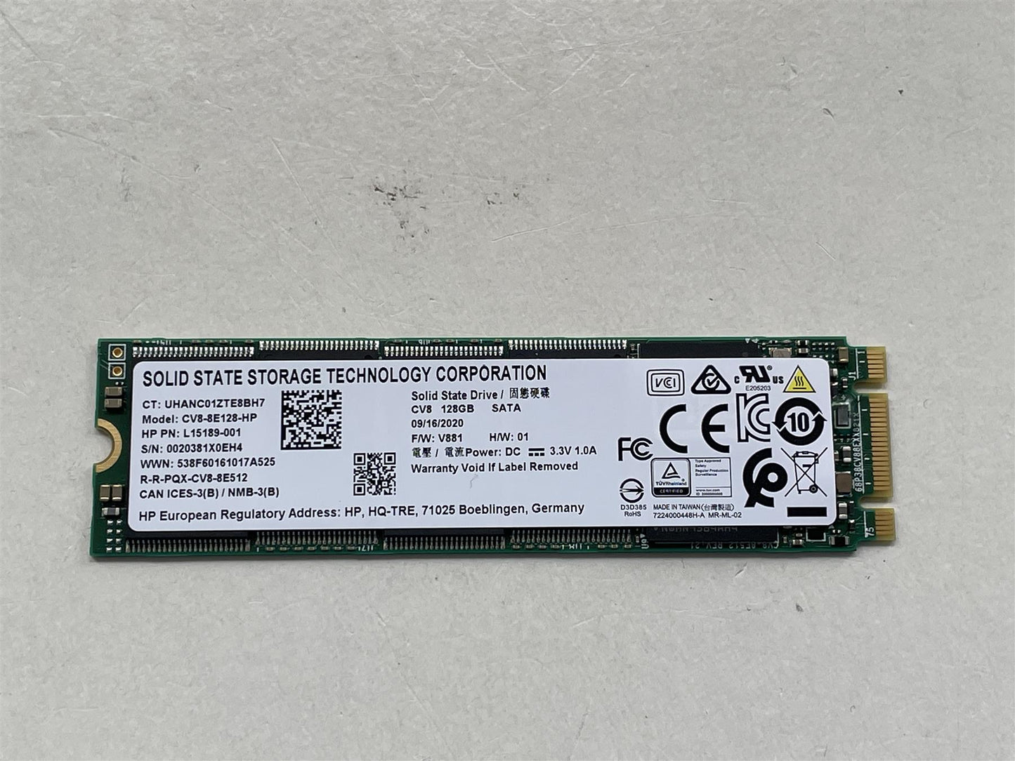 For HP L63012-001 Solid State Storage Technology NVMe 128GB CV8 CV8-8E128-HP SSD