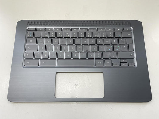 For HP Chromebook 14A G5 L62439-DH1 Palmrest Top Cover Keyboard Nordic NEW