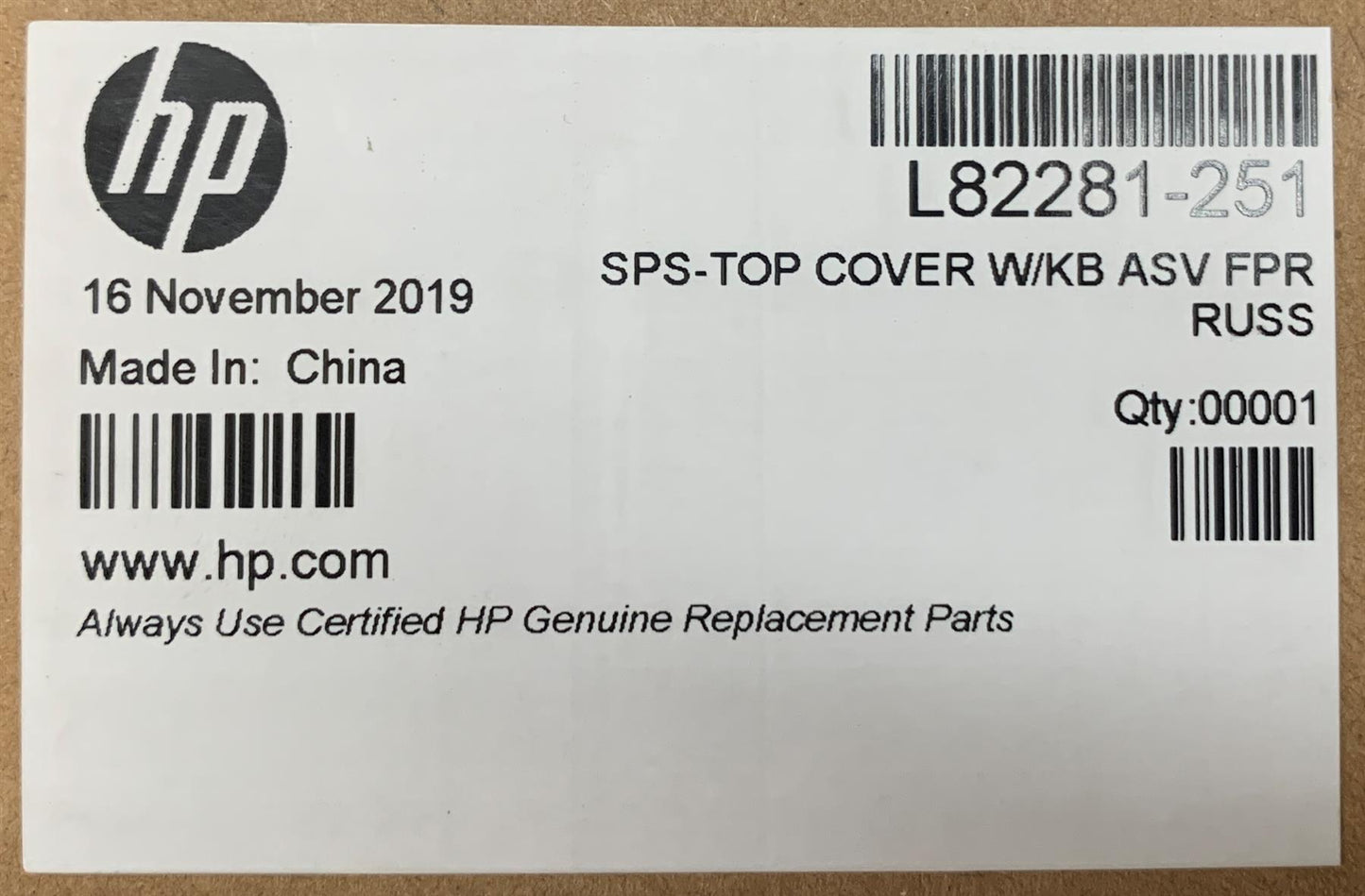 HP 340S G7 Notebook L82281-251 Russian Keyboard Palmrest Russia Genuine NEW