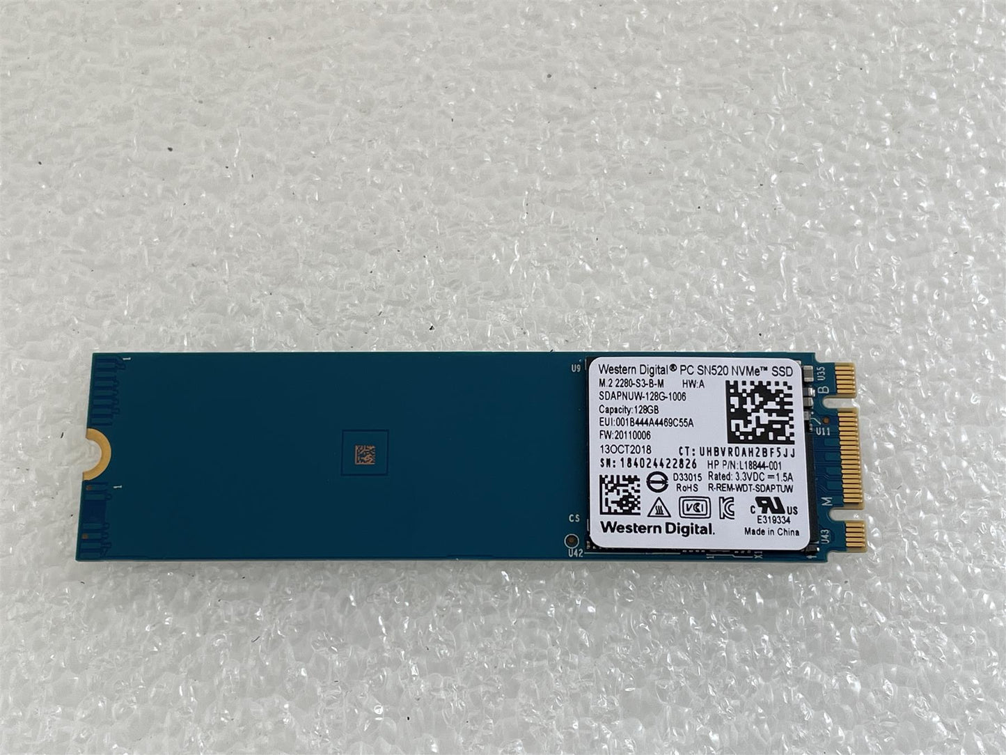 HP L59056-001 Western Digital SN520 NVMe m.2 SSD Solid State Drive 128GB 2280