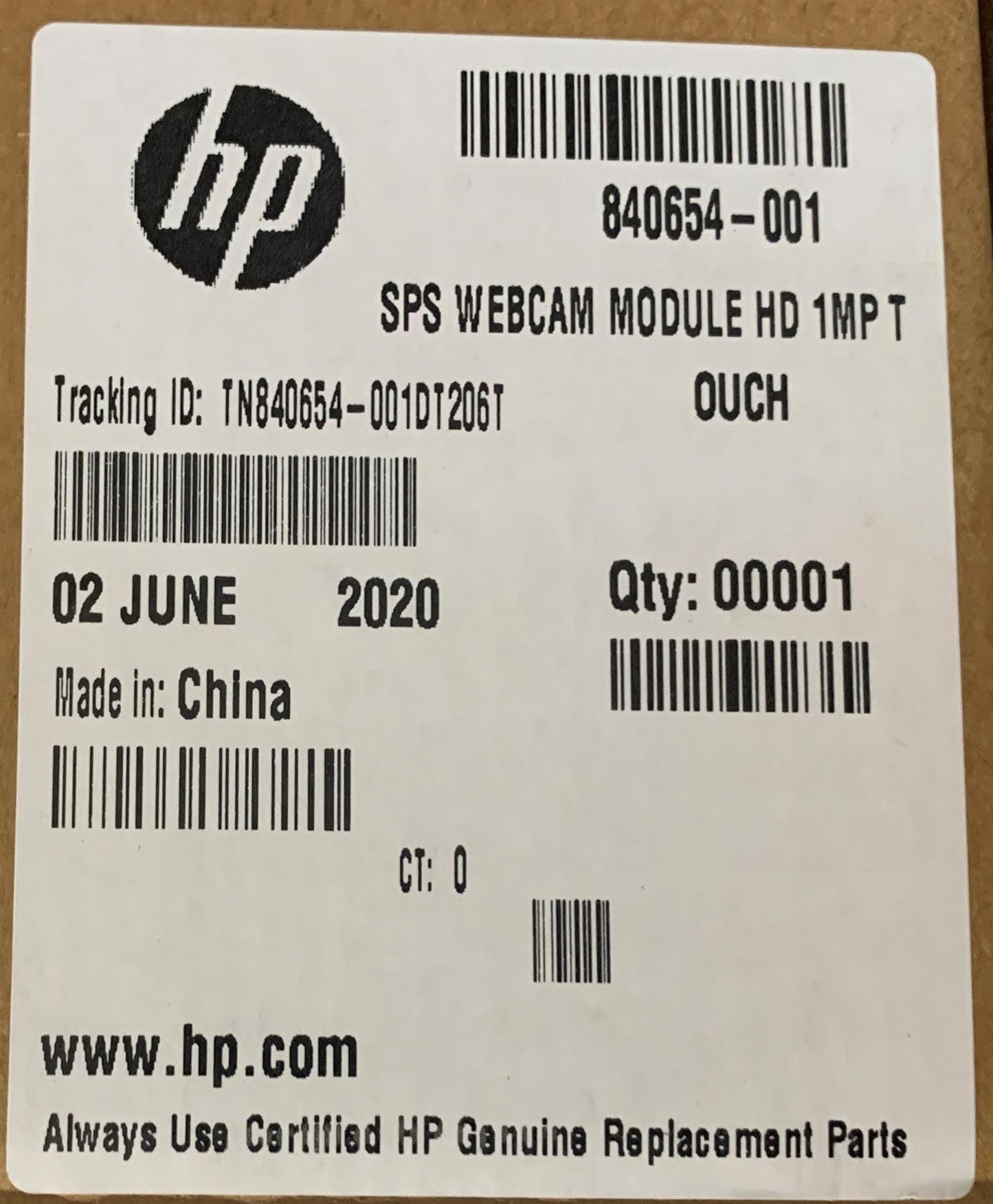 HP ProOne 400 G2 All in One 840654-001 Webcam Camera Original Genuine NEW