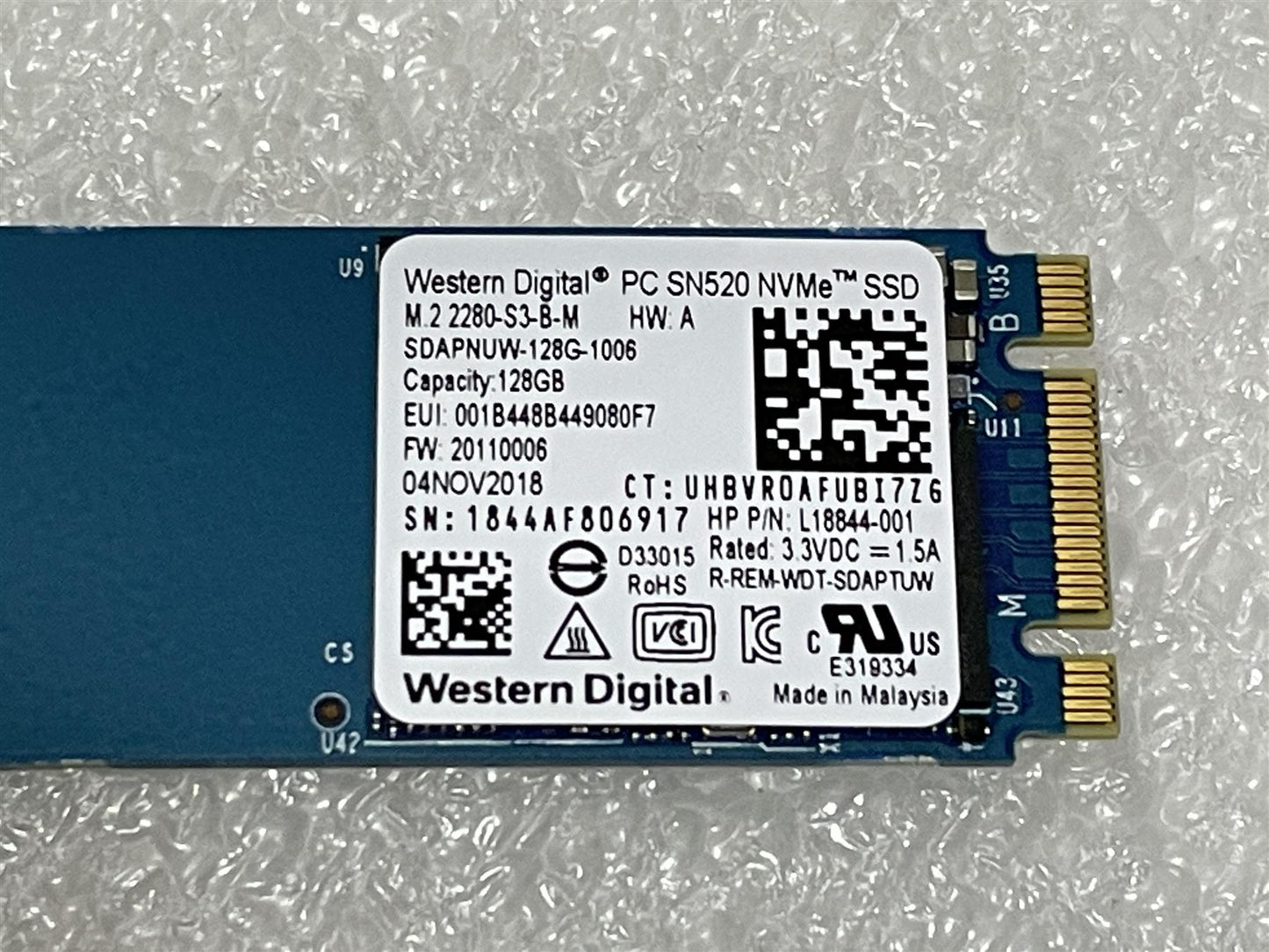 For HP L64680-001 Western Digital SN520 M.2 NVMe SSD Solid State Drive 128GB NEW