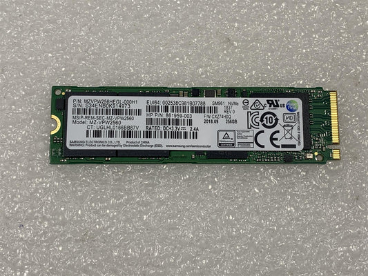 HP L25897-001 Samsung MZ-VPW2560 256GB NVMe Solid State Drive M.2 SM961 NEW