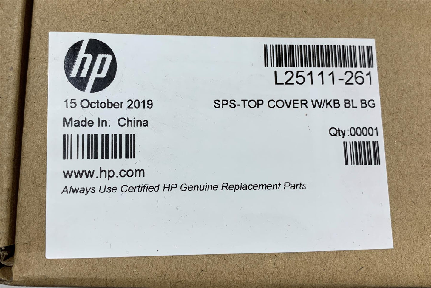 HP ZBook 15v G5 L25111-261 Bulgarian Keyboard Bulgaria Palmrest Top Cover NEW