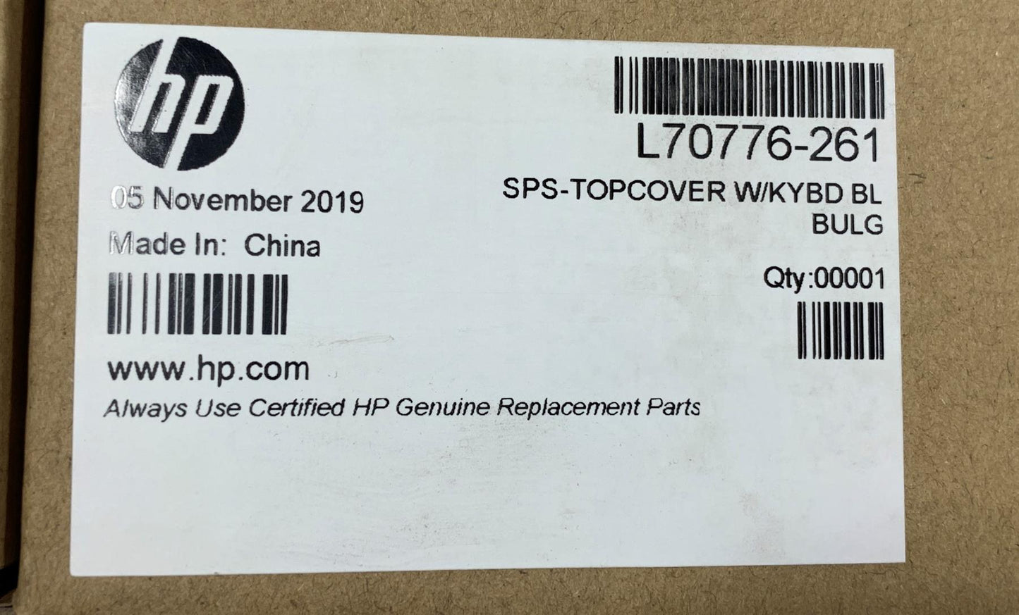 HP EliteBook x360 1030 G4 L70776-261 Bulgarian Keyboard Bulgaria Palmrest NEW