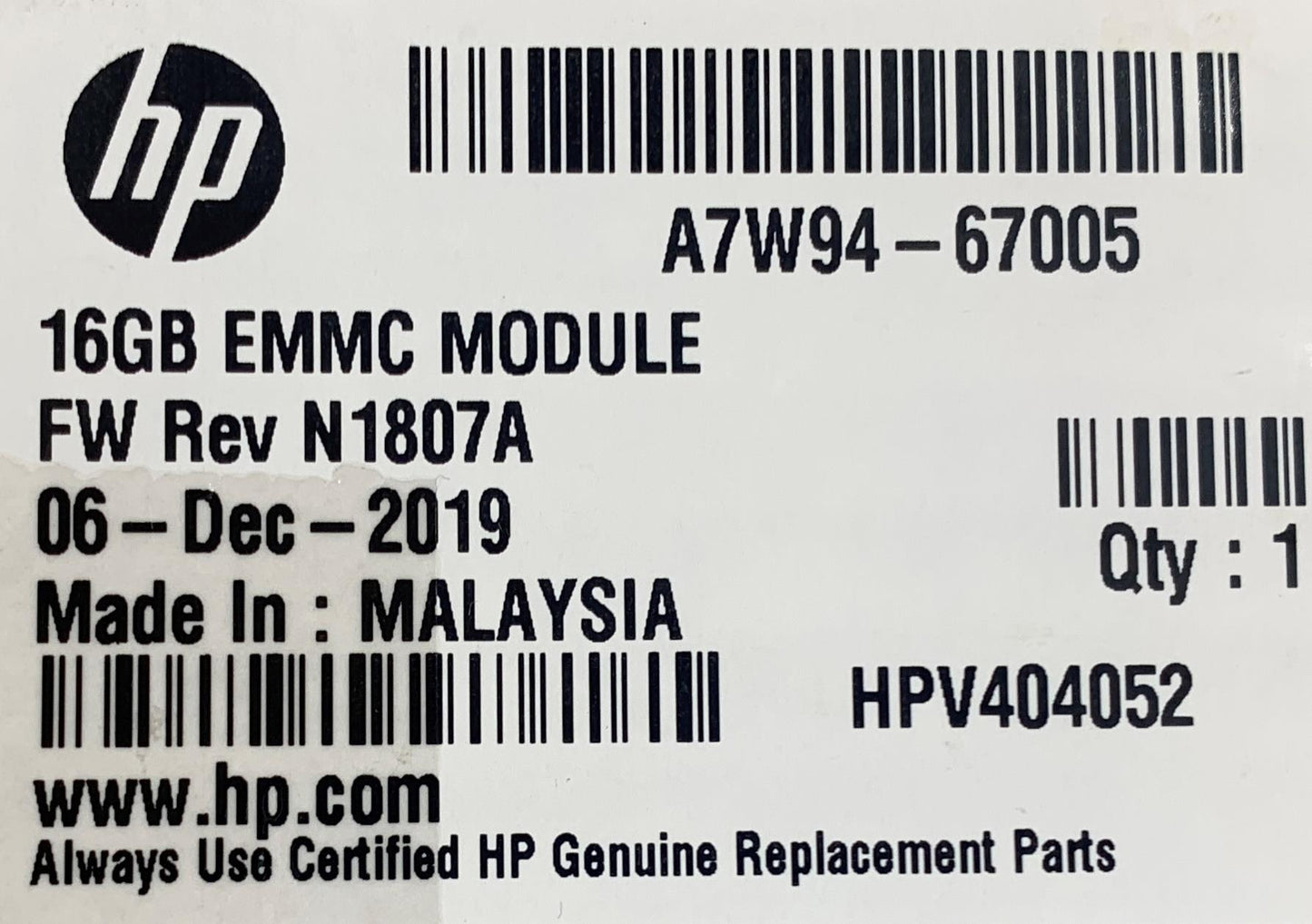 HP Printer A7W94-67005 16 GB Embedded Multi Media Card eMMC Memory Module NEW