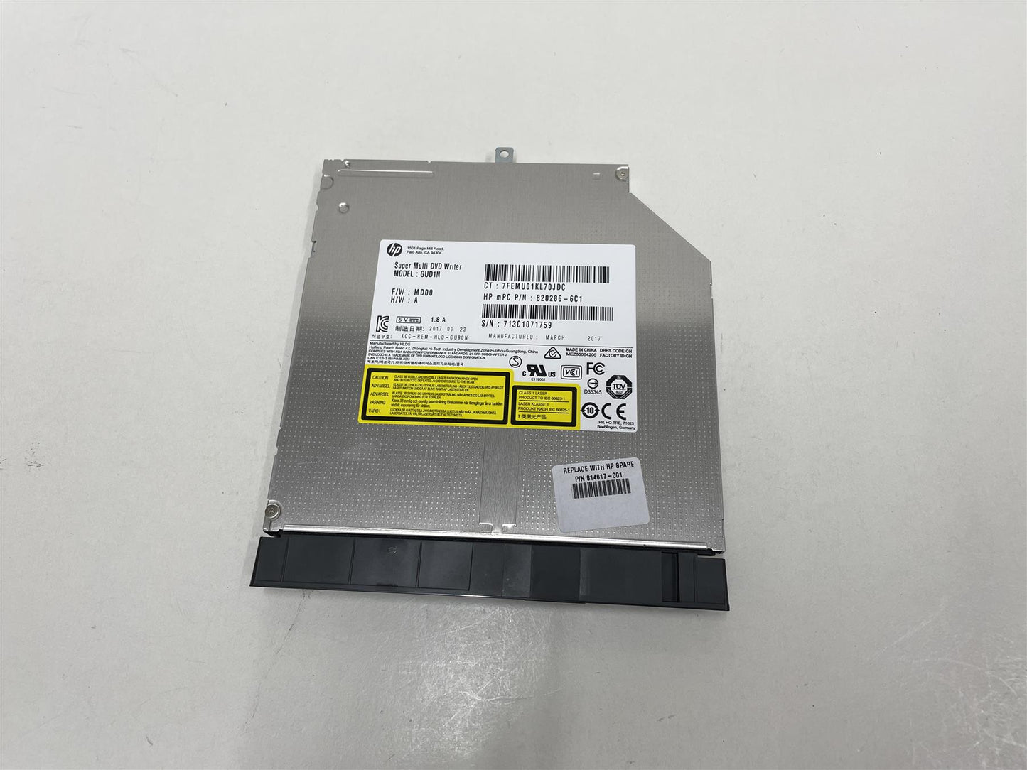 HP 240 250 G4 814617-001 ODD DVDSM SATA 9.5mm tray load Includes bracket bezel