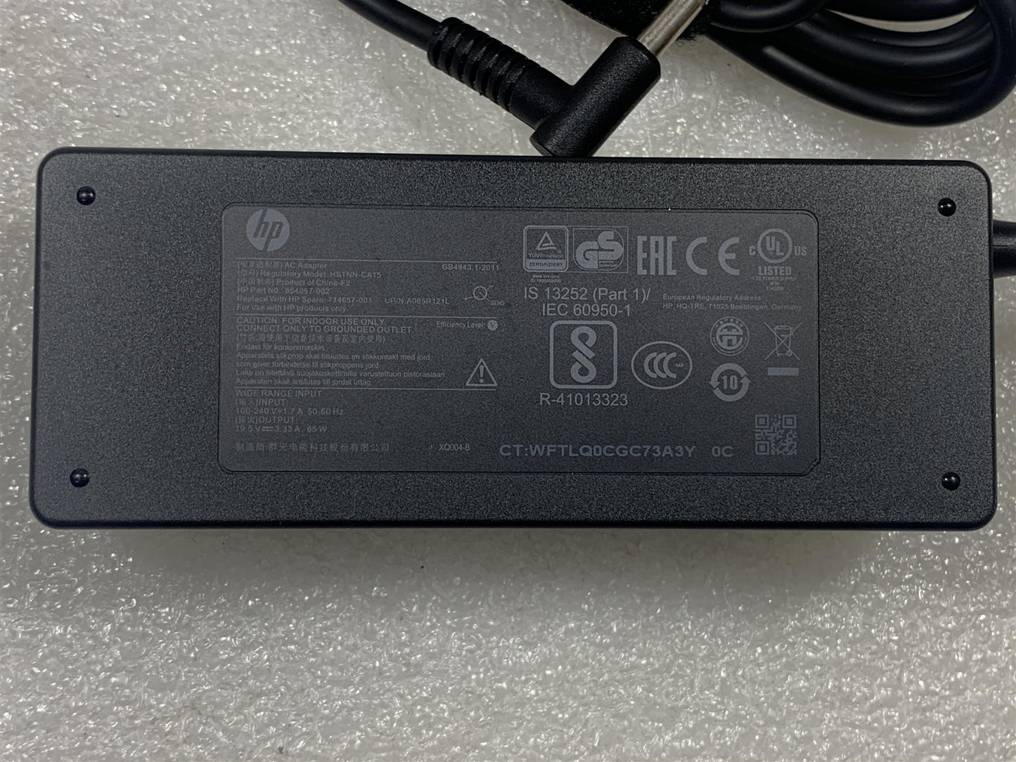 HP 714657-001 HSTNN-CA15 Power Charger AC Smart Adapter nPFC 65 Watt Original