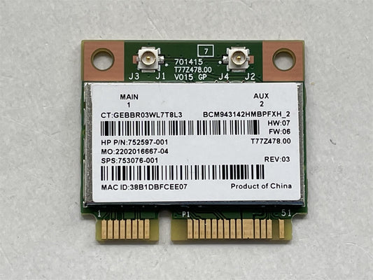 For HP 753076-001 Broadcom BCM943142HM Wifi Wi-Fi WLAN Wireless Card NEW