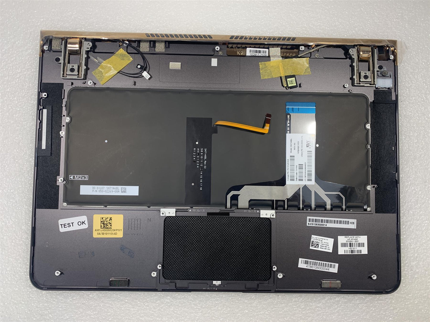 HP Spectre 13-V1 855641-BB1 FHD Screen Assembly Israel Hebraic Keyboard Palmrest