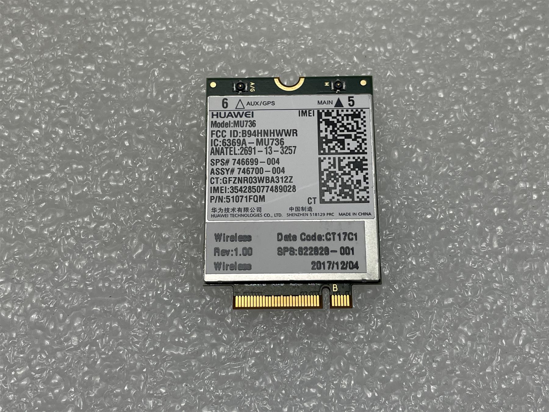 For HP 822828-002 746699-004 HUAWEI MU736 3G 4G WWAN HSPA+ Mobile Card