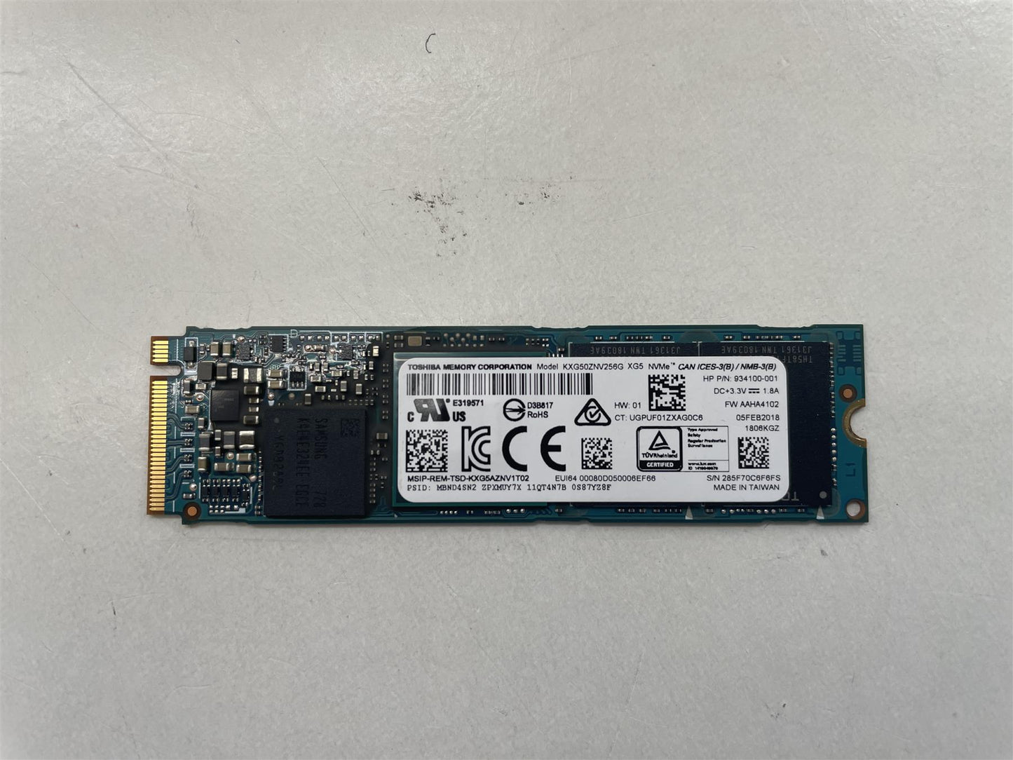 For HP L40567-001 Toshiba Memory KXG50ZNV256G NVMe 256GB SSD Solid State Drive